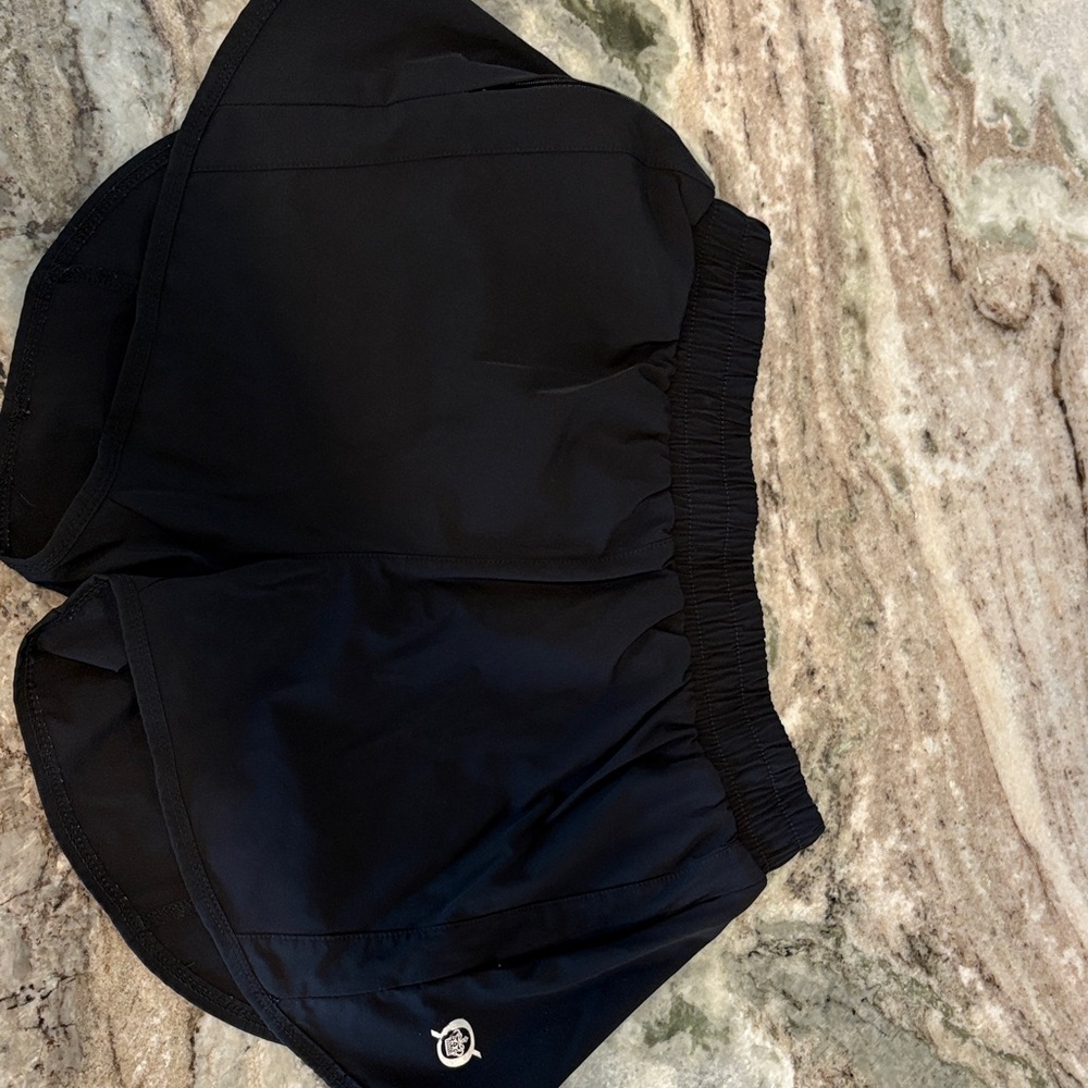 Born black athletic running shorts